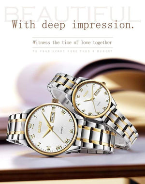 Planet Gates Couple watch 1 pair Luxury Brand Lover Watch Women Waterproof Couples Watches Female Wristwatches Quartz Men Stainless Steel Watch 1Pair
