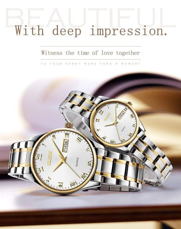 Planet Gates Couple watch 1 pair Luxury Brand Lover Watch Women Waterproof Couples Watches Female Wristwatches Quartz Men Stainless Steel Watch 1Pair