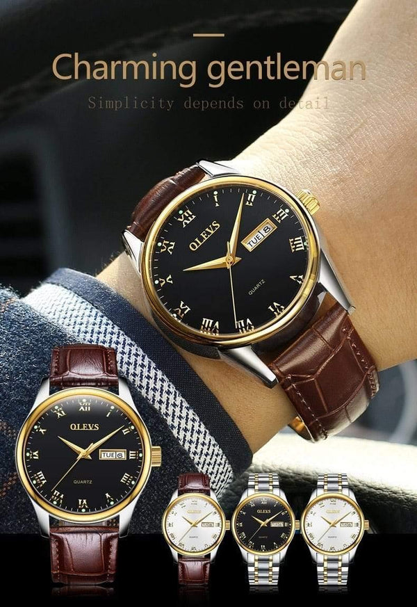 Luxury Brand Lover Watch Women Waterproof Couples Watches Female Wristwatches Quartz Men Stainless Steel Watch 1Pair - Planet Gates