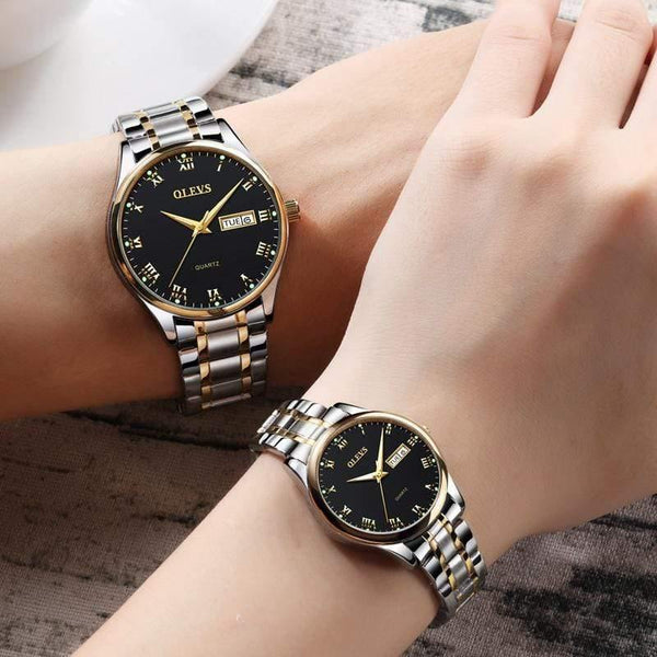 Planet Gates Couple watch 1 pair Luxury Brand Lover Watch Women Waterproof Couples Watches Female Wristwatches Quartz Men Stainless Steel Watch 1Pair