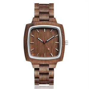 Planet Gates Couple Watch Men Women Lover Gift Wrist Watches Male Female Brown Walnut Wood Square Dial Quartz Wristwatch Reloj Clock
