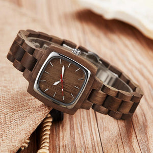 Planet Gates Couple Watch Men Women Lover Gift Wrist Watches Male Female Brown Walnut Wood Square Dial Quartz Wristwatch Reloj Clock