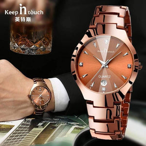 Planet Gates Couple Watches for Lovers Luminous Luxury Quartz Men and Women Lover Watch Fashion Calendar Dress Wristwatches