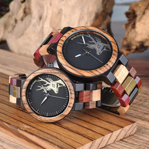 Planet Gates Couple Wooden Watches Men Women Quartz Lover's Wrist watch Ladies Elk Deer Quartz Wrist Watch gift erkek kol saati