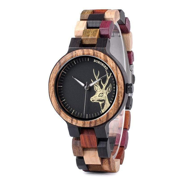 Planet Gates Couple Wooden Watches Men Women Quartz Lover's Wrist watch Ladies Elk Deer Quartz Wrist Watch gift erkek kol saati