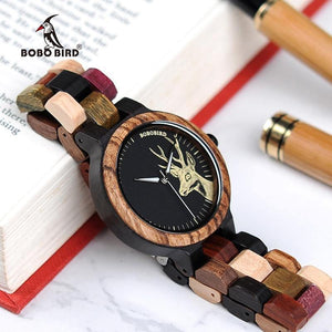Planet Gates Couple Wooden Watches Men Women Quartz Lover's Wrist watch Ladies Elk Deer Quartz Wrist Watch gift erkek kol saati