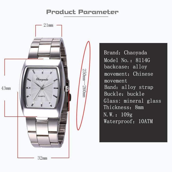 Planet Gates Couples lovers stainless steel quartz wristwatches ladies gentleman dress simple business fashion bracelet watch