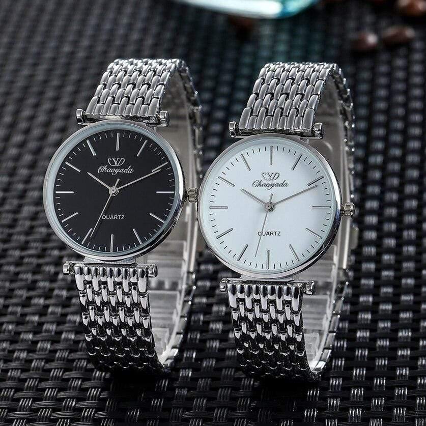 Planet Gates Couples lovers stainless steel quartz wristwatches office ladies gentleman dress simple business bracelet watch