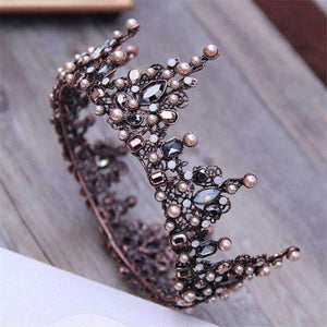 Planet Gates Court Retro Baroque Bridal Tiara Bride Queen King Crown Wedding Hair Jewelry Accessories Women Pageant Prom Headpiece