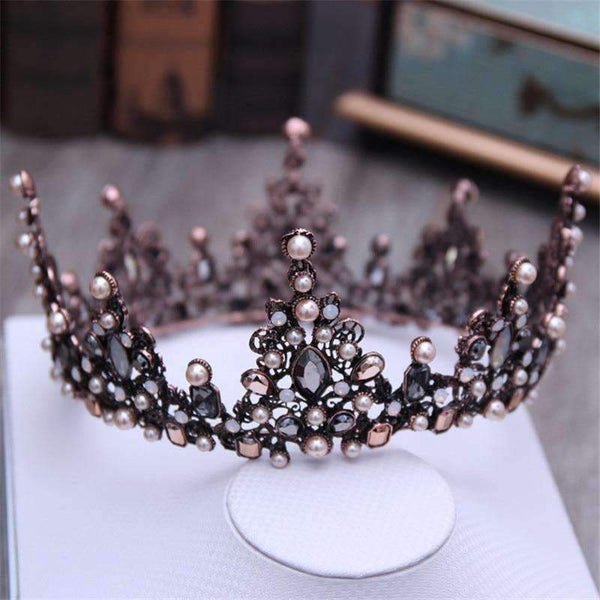 Planet Gates Court Retro Baroque Bridal Tiara Bride Queen King Crown Wedding Hair Jewelry Accessories Women Pageant Prom Headpiece