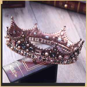 Planet Gates Court Retro Baroque Bridal Tiara Bride Queen King Crown Wedding Hair Jewelry Accessories Women Pageant Prom Headpiece