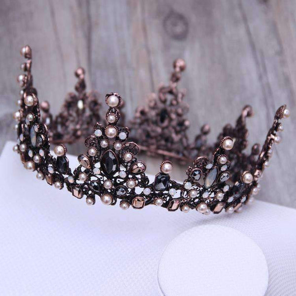 Planet Gates Court Retro Baroque Bridal Tiara Bride Queen King Crown Wedding Hair Jewelry Accessories Women Pageant Prom Headpiece