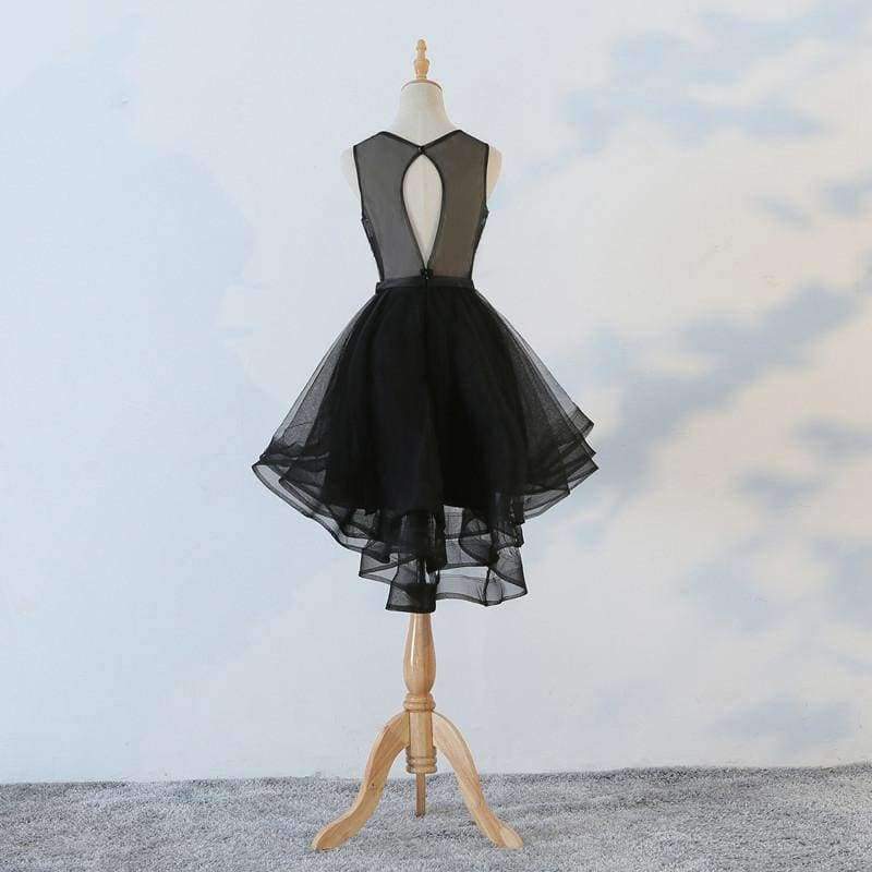 Planet Gates Court Train / 10 Weekend Black Cocktail Dresses 2018 Tops Beading Crystal The Banquet High/Low Short Birthday Party Dress Formal Prom Gowns