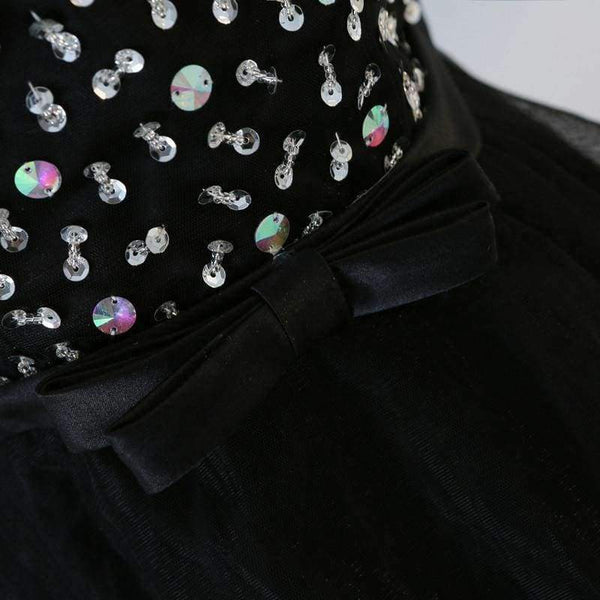 Planet Gates Court Train / 10 Weekend Black Cocktail Dresses 2018 Tops Beading Crystal The Banquet High/Low Short Birthday Party Dress Formal Prom Gowns