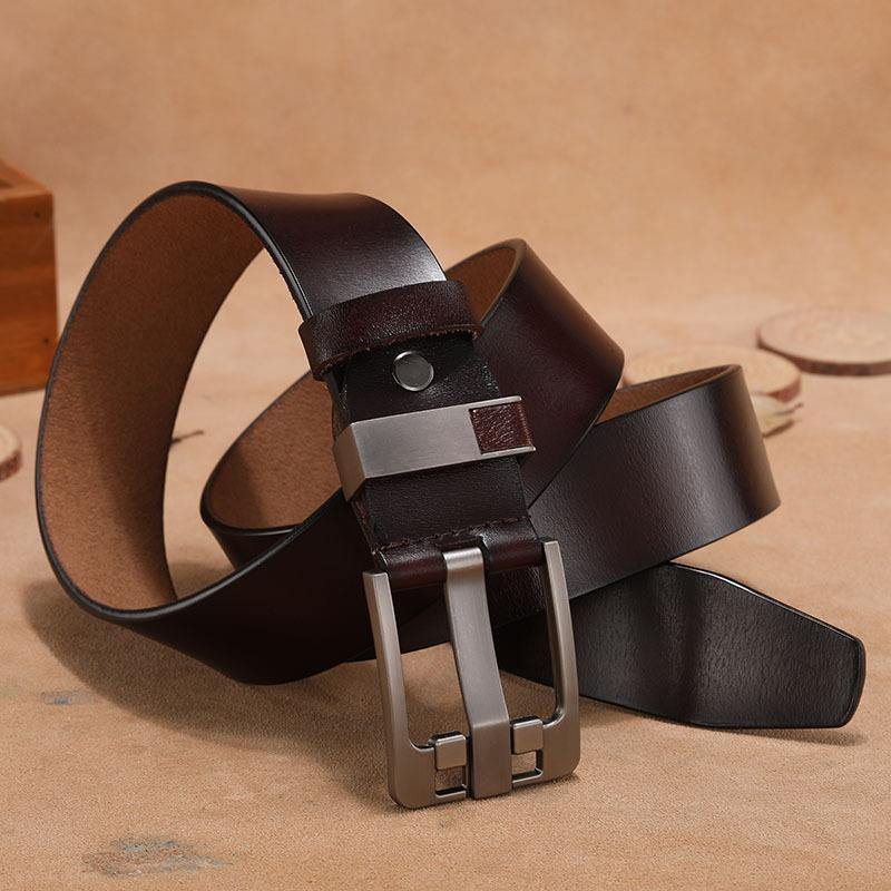 Cow Genuine Leather Luxury Strap Male Belts for Men New Large Plus Size 140 150 160cm Vintage Pin Buckle Men Belt High Quality