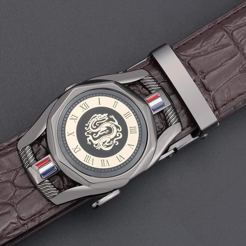 Cow Leather Men's Belt Luxury Crocodile Skin Texture High Quality   Male Leather Belt For Business Suit Automatic Buckle