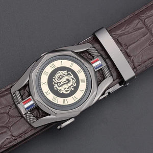 Cow Leather Men's Belt Luxury Crocodile Skin Texture High Quality   Male Leather Belt For Business Suit Automatic Buckle