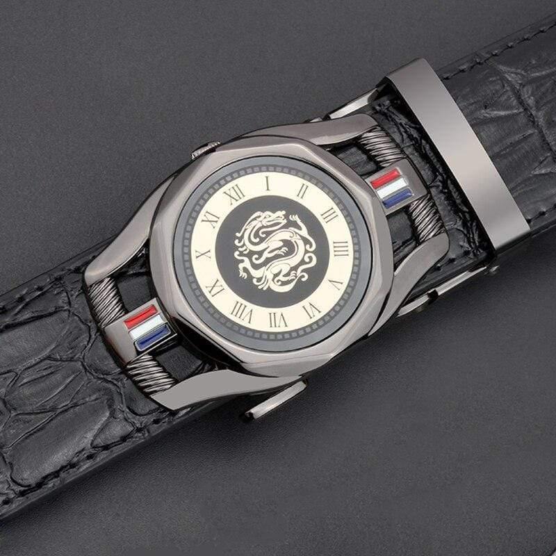 Cow Leather Men's Belt Luxury Crocodile Skin Texture High Quality   Male Leather Belt For Business Suit Automatic Buckle