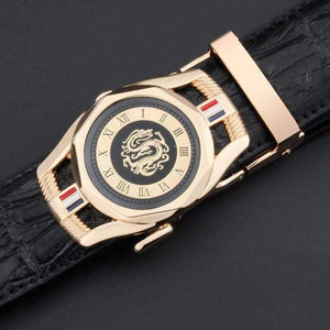 Cow Leather Men's Belt Luxury Crocodile Skin Texture High Quality   Male Leather Belt For Business Suit Automatic Buckle