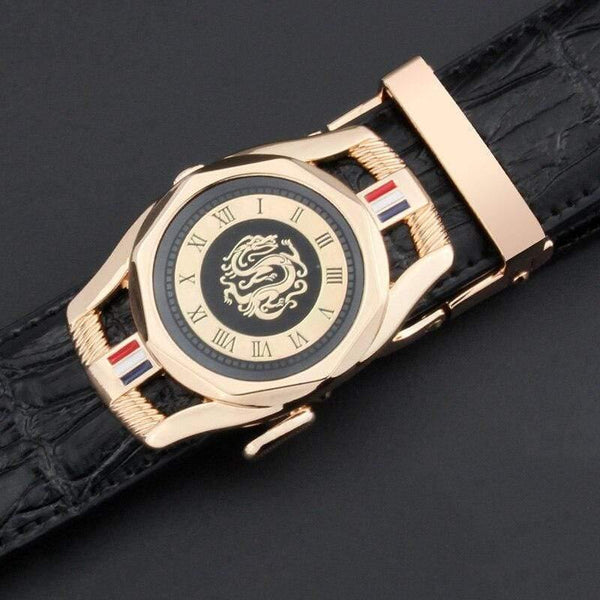 Cow Leather Men's Belt Luxury Crocodile Skin Texture High Quality   Male Leather Belt For Business Suit Automatic Buckle