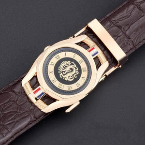 Cow Leather Men's Belt Luxury Crocodile Skin Texture High Quality   Male Leather Belt For Business Suit Automatic Buckle