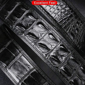 Cow Leather Men's Belt Luxury Crocodile Skin Texture High Quality   Male Leather Belt For Business Suit Automatic Buckle