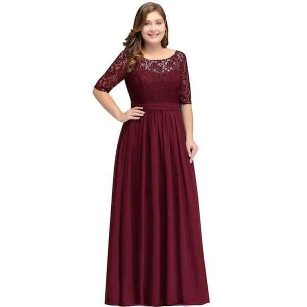 Planet Gates CPS522 Burgundy / 16W Party evening dresses 2018 Mother of the Bride dresses Chiffon Lace Plus size Long Evening gown Backless dress with Bow