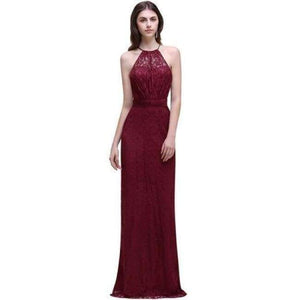 Planet Gates cps528 burgundy / 6 Navy Burgundy Lace Chiffon Bridesmaid Dresses Long 2017 Cheap Prom Dresses Party Gowns