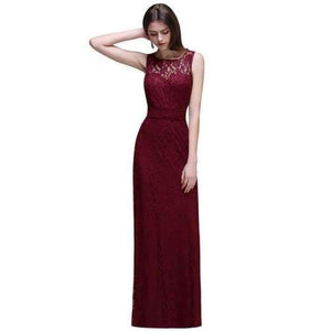 Planet Gates Cps539 burgundy / 6 Navy Burgundy Lace Chiffon Bridesmaid Dresses Long 2017 Cheap Prom Dresses Party Gowns
