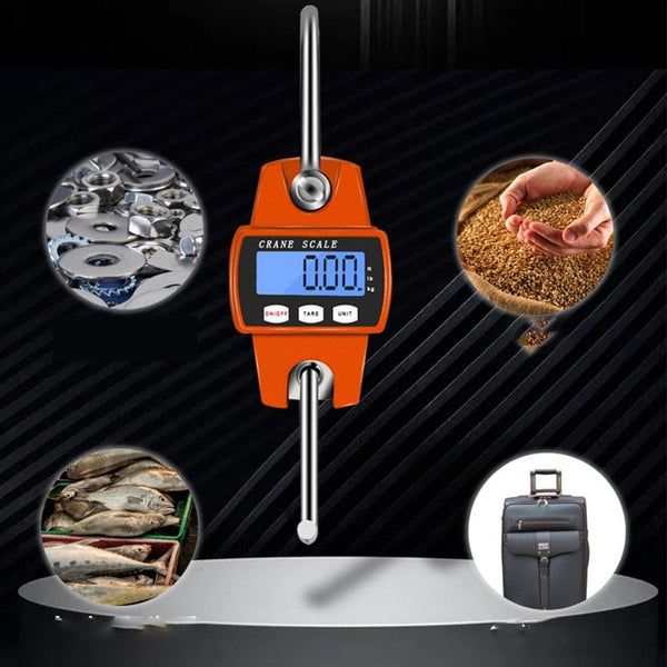 Planet Gates Crane Scale Weight 300kg/50g Digital Electronic Balance LCD for Home Farm Market Heavy Duty Hanging Hook Portable Digital Scales