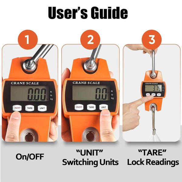 Planet Gates Crane Scale Weight 300kg/50g Digital Electronic Balance LCD for Home Farm Market Heavy Duty Hanging Hook Portable Digital Scales