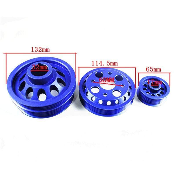 Planet Gates Crank Pulley For Nissan 350Z VQ35DE Z33 350GT Skyline Fairlady 3.5L Aluminum Crankshaft Belt Pulley CP-NS350ZBL