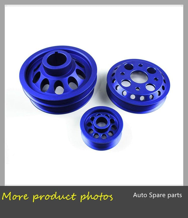 Planet Gates Crank Pulley For Nissan 350Z VQ35DE Z33 350GT Skyline Fairlady 3.5L Aluminum Crankshaft Belt Pulley CP-NS350ZBL