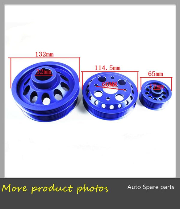 Planet Gates Crank Pulley For Nissan 350Z VQ35DE Z33 350GT Skyline Fairlady 3.5L Aluminum Crankshaft Belt Pulley CP-NS350ZBL