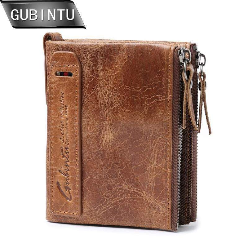 Planet Gates Crazy Horse Leather Men Wallet Short Coin Purse Small Vintage Wallets Brand High Quality Designer carteira