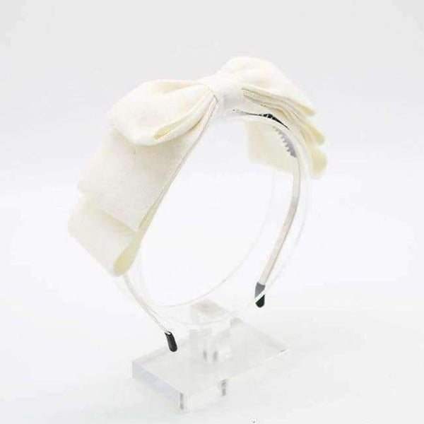 Planet Gates cream 2018 New winter velvett 3 layor bow elegant headband fashion children hairband hair accessories OEM
