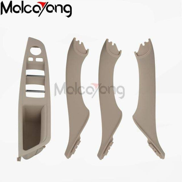 Planet Gates Creamy-White 4pcs Car Styling Left Hand Drive LHD For BMW 5 series F10 F11 F18 520i Car Interior Inner Door Handle Panel Pull Trim Cover Storage B