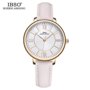 Planet Gates Creamy-white A Women Watches Red Genuine Leather Strap Ladies Quartz Watch Women Waterproof Montre Femme