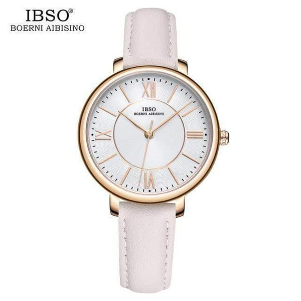 Planet Gates Creamy-white A Women Watches Red Genuine Leather Strap Ladies Quartz Watch Women Waterproof Montre Femme