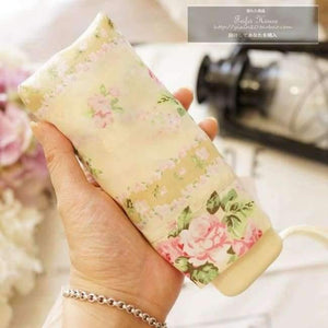 Planet Gates Creamy white flower Pocket Umbrella Hot Sale 190g Super Light And Small Foldable Umbrellas Rain Women Mini Sun Parasol Kids Travel Umbrella