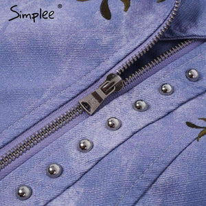 Planet Gates Creamy White / S Embroidery floral faux leather jacket White basic jackets outerwear coats Women casual autumn winter jacket female coat