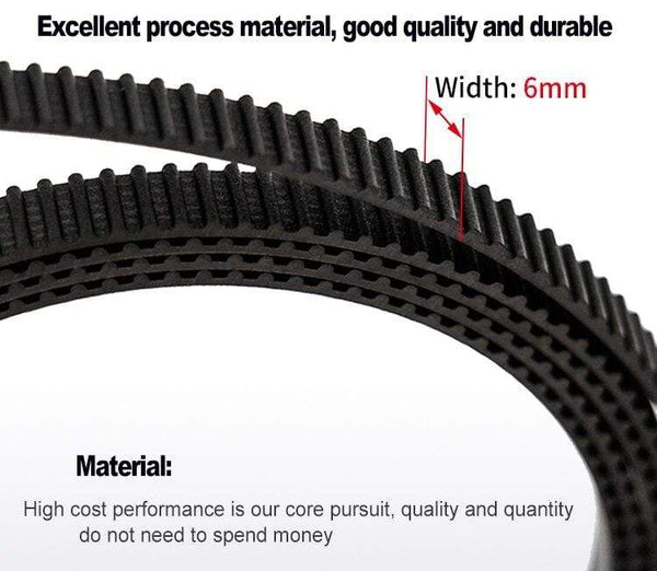 Planet Gates CREASEE Synchronous Bel For 3D Printer Black Rubber 2GT 6mm Timing Belt X Y Axis Belt for Printer  50mm 100mm Printer 3dParts