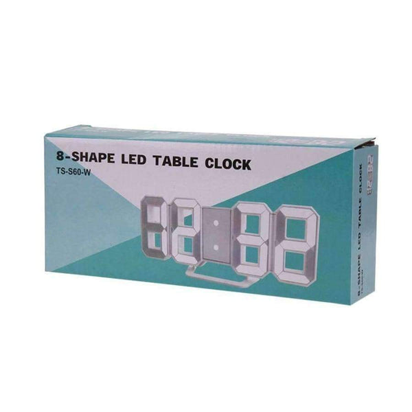 Planet Gates Creative 3D 4 Digital LED Table Wall Clock Timer Home Decoration Desk Alarm Snooze Alert 12/24Hour Display Novelty Lighting