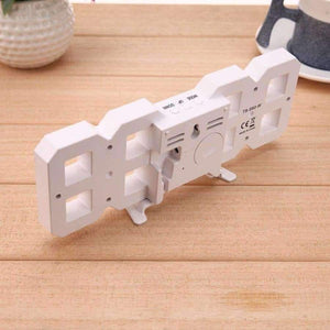 Planet Gates Creative 3D 4 Digital LED Table Wall Clock Timer Home Decoration Desk Alarm Snooze Alert 12/24Hour Display Novelty Lighting