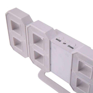 Planet Gates Creative 3D 4 Digital LED Table Wall Clock Timer Home Decoration Desk Alarm Snooze Alert 12/24Hour Display Novelty Lighting