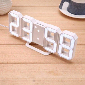 Planet Gates Creative 3D 4 Digital LED Table Wall Clock Timer Home Decoration Desk Alarm Snooze Alert 12/24Hour Display Novelty Lighting