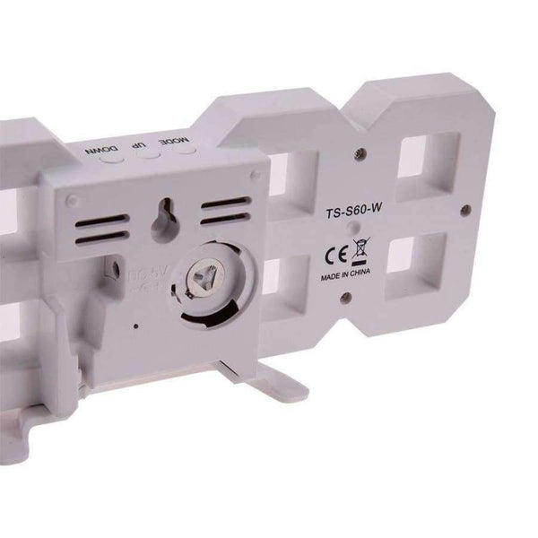 Planet Gates Creative 3D 4 Digital LED Table Wall Clock Timer Home Decoration Desk Alarm Snooze Alert 12/24Hour Display Novelty Lighting