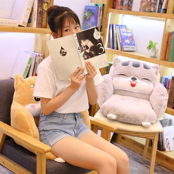 Planet Gates Creative cartoon rabbit plush semi-enclosed animal seat cushion thickened office chair cushion for leaning on student buttock