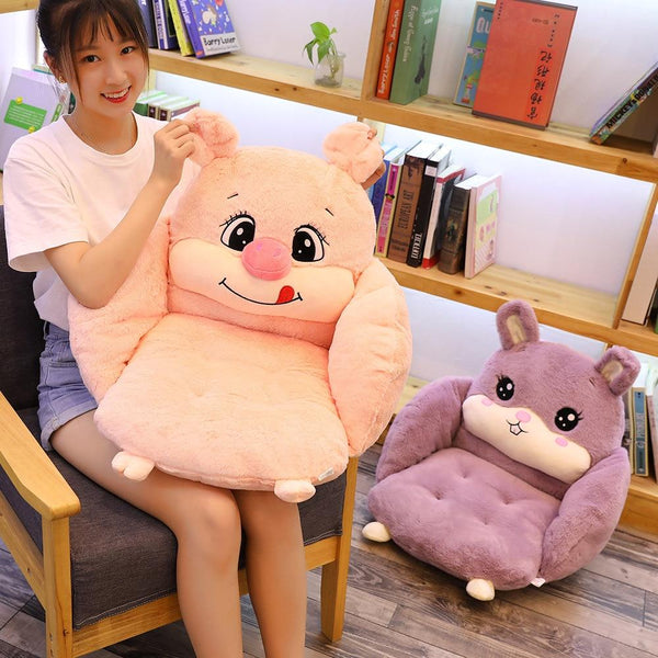 Planet Gates Creative cartoon rabbit plush semi-enclosed animal seat cushion thickened office chair cushion for leaning on student buttock
