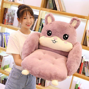 Planet Gates Creative cartoon rabbit plush semi-enclosed animal seat cushion thickened office chair cushion for leaning on student buttock